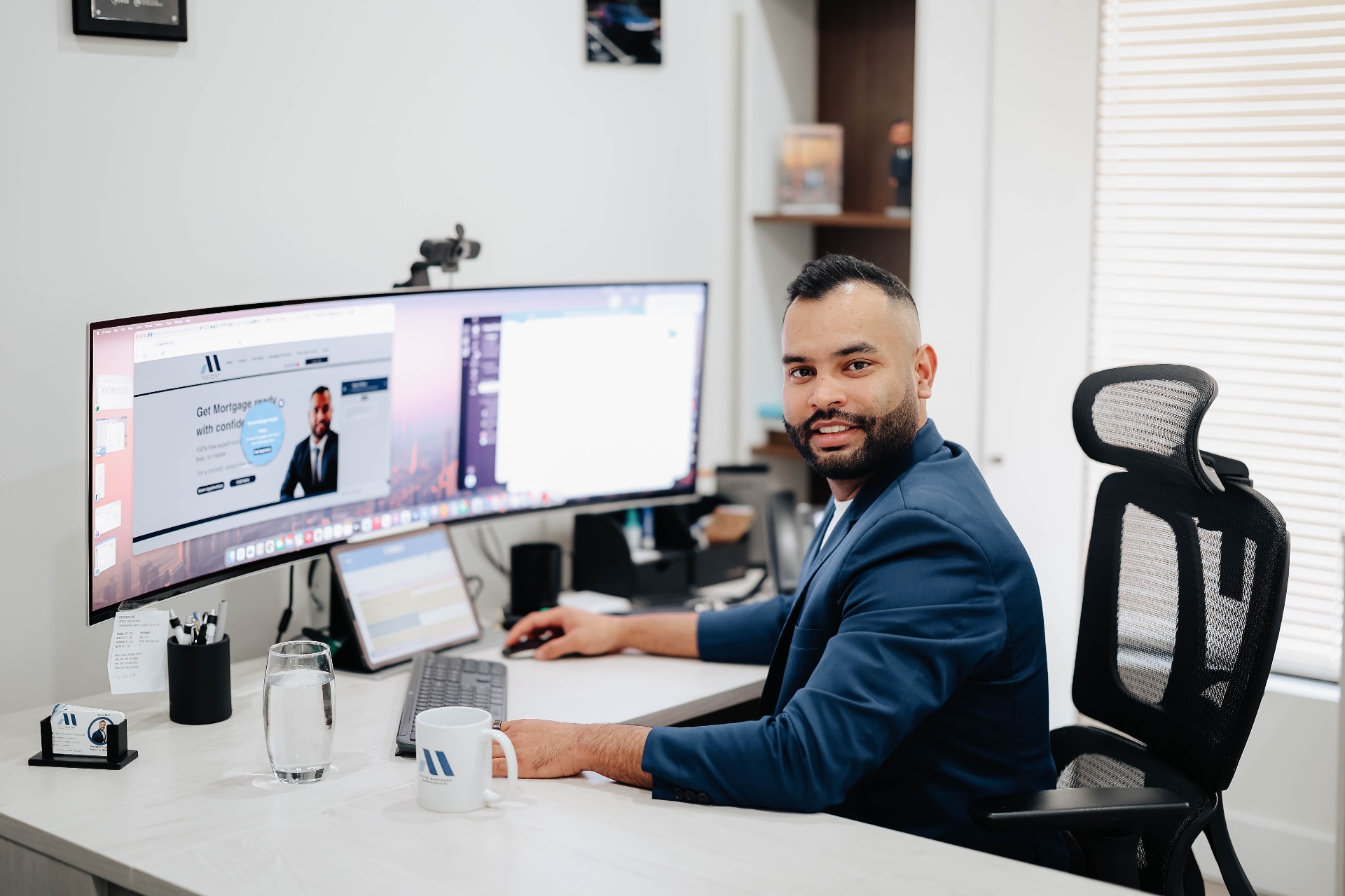 Rahul Bedi working at his desk