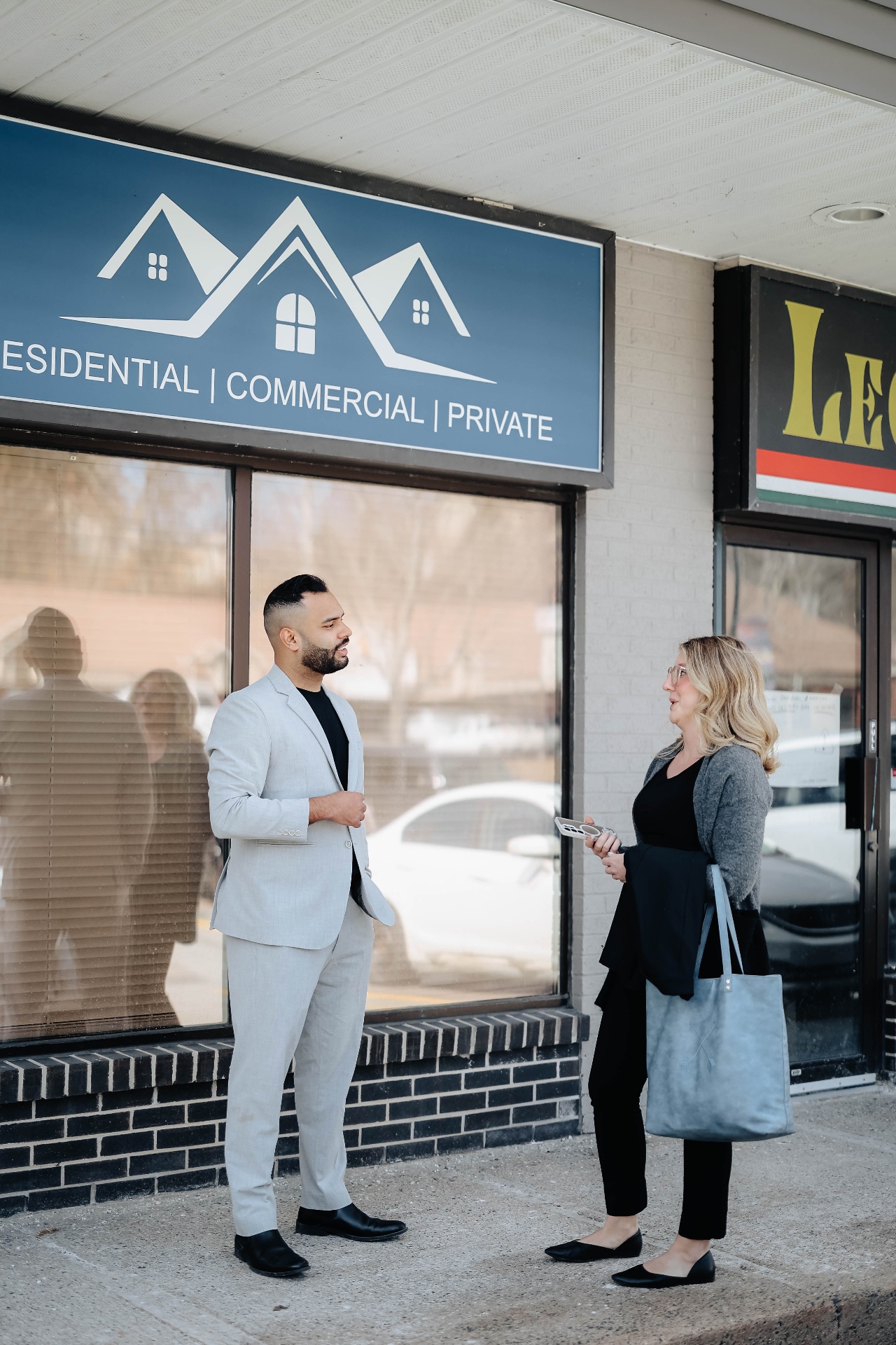 Rahul Bedi meeting a client outside the office